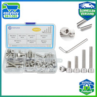 Schrauben Set M6 102 StüCk Zylinderschrauben Edelstahl Mit Muttern