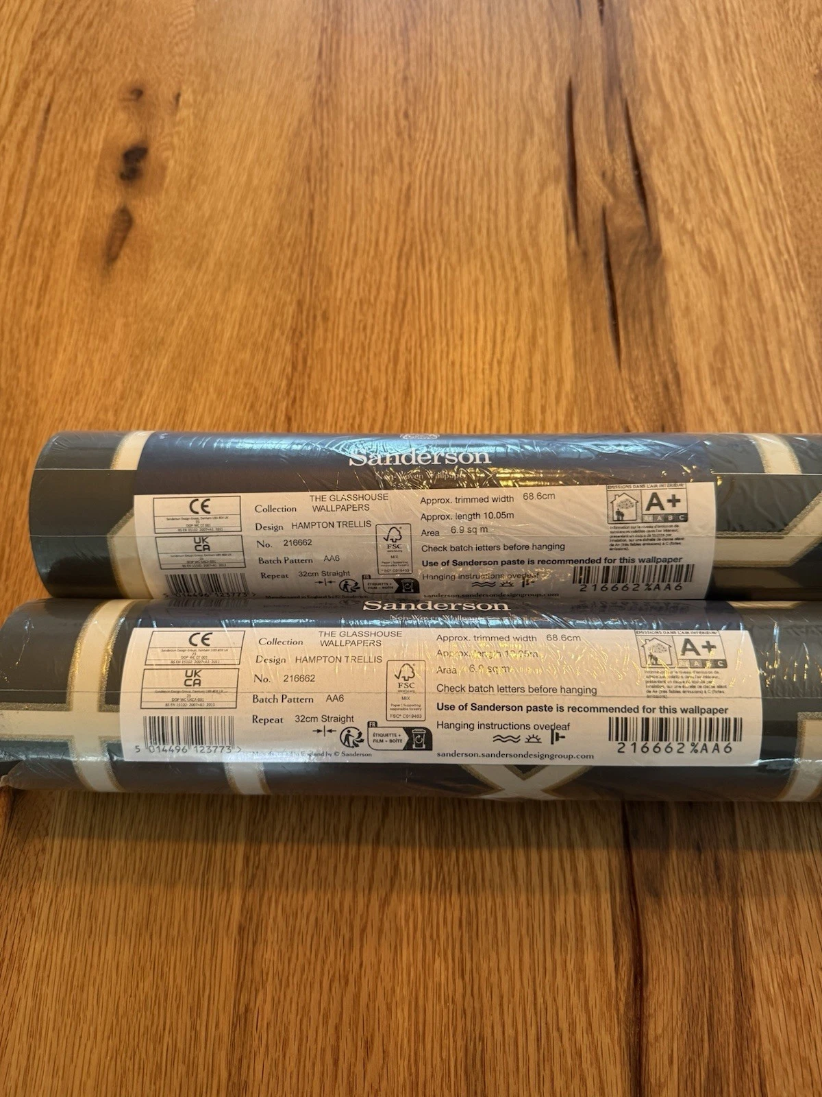 2 Rolls Sanderson Wallpaper The Glasshouse Collection Hampton Trellis 216662 New 3