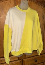 TORY BURCH French Terry Color Block Cotton Boxy Crew NWT 198 Size M