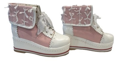 Lolita Boots Sz 38 7 1/2 Dolls Fairy Platform Brogue Sneaker Wedge Shoes Cosplay