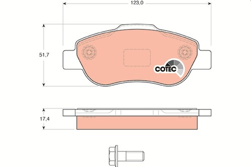Kit Pastiglie Freno Anteriori TRW GDB1283 Per Mercedes-Benz Classe C