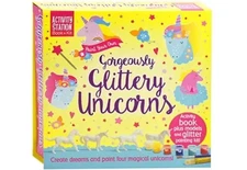 Paint Your Own Gorgeously Glittery Unicorns Activity Station Book + Kit  NEW