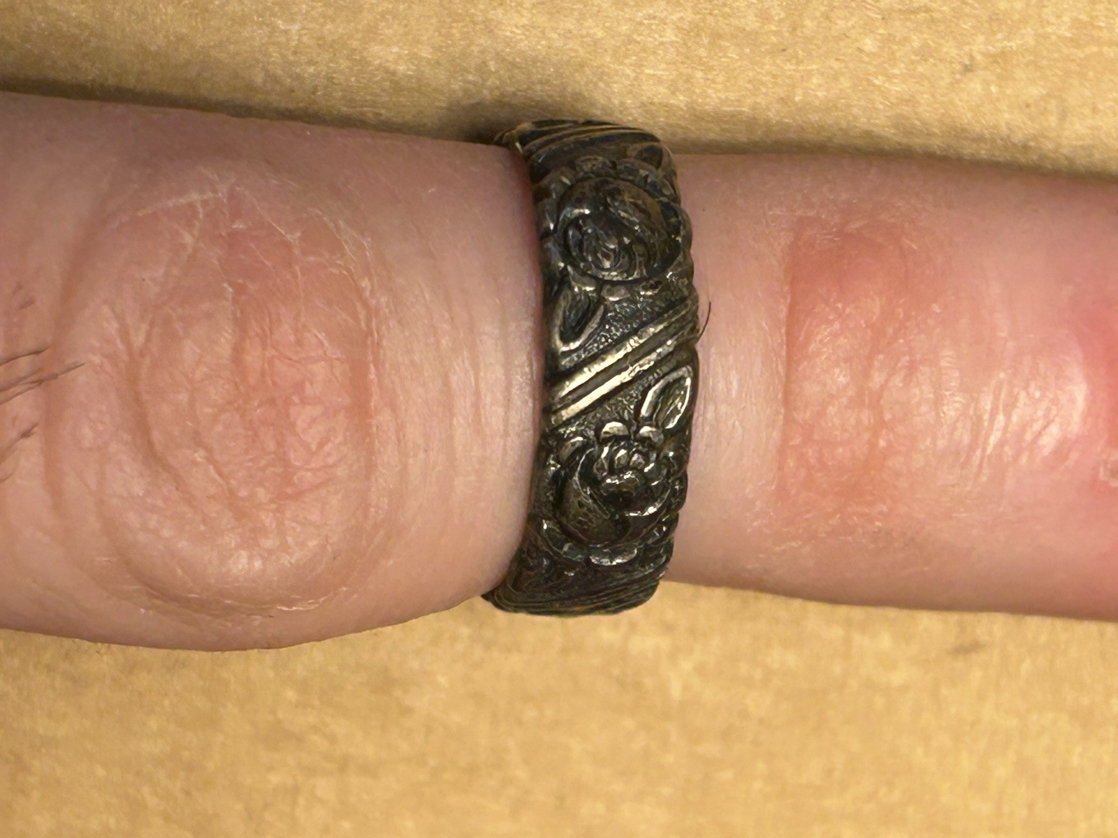 925 Sterling Silver Wave Pattern Rotating Band Me… - image 3