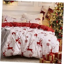 Christmas Duvet Cover Reversible Printed Comforter Cover King Christmas White