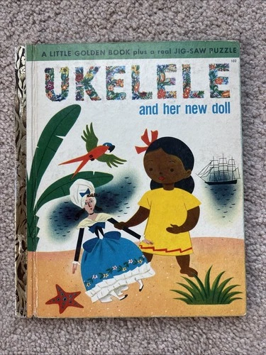 Little Golden Book #102 Ukelele & Her New Doll 1951 A Printing w/ FULL PUZZLE