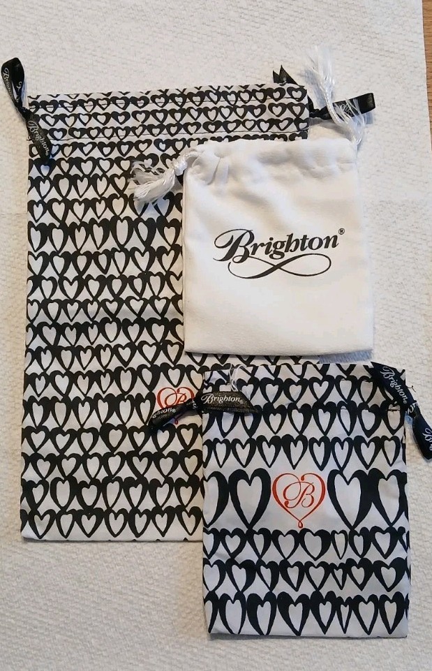 Brighton Cloth Jewelry Drawstring Pouch Travel Gift Bags 4