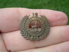 WW1 New Zealand 12th Nelson Infantry Collar Badge J. R. Gaunt London.