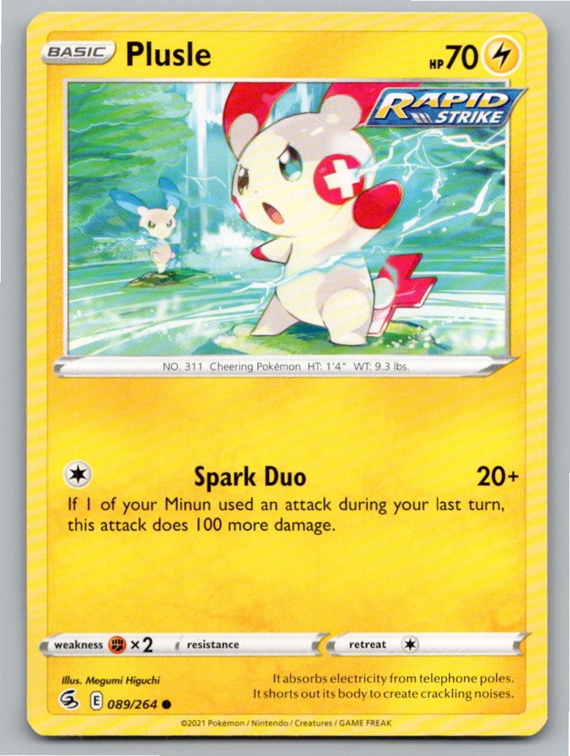 2021 POKEMON PLUSLE FUSION STRIKE 089/264 C NM A95618 FREE S&H