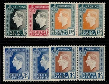 SOUTH AFRICA GVI SG71-75, 1937 CORONATION set, M MINT.