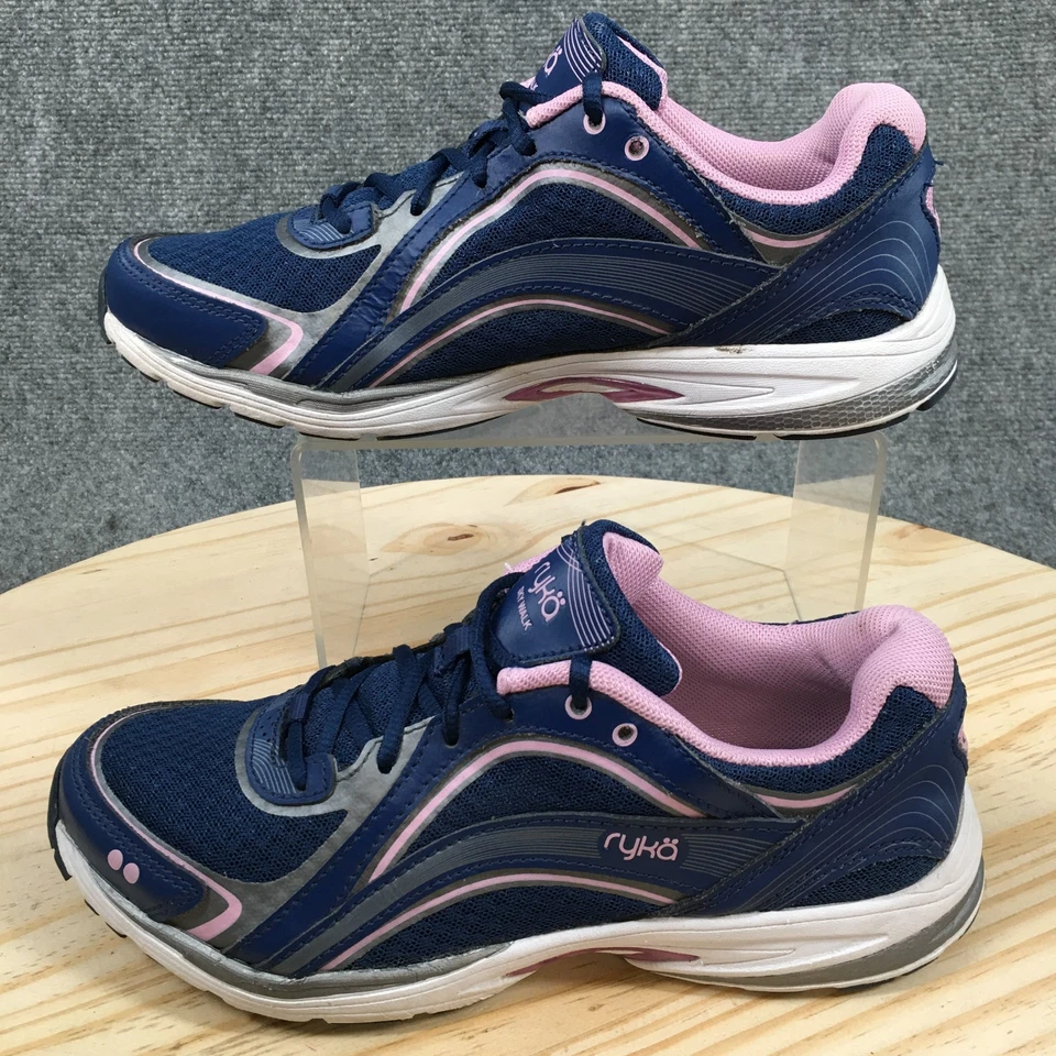 Ryka Zapatos Mujer 7 M Sky Walk Tenis Atléticos Cuero Púrpura Con Cordones Parte Superior Baja Foto 2 de 4