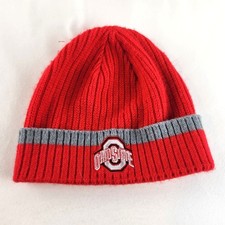 The Ohio State Buckeyes Beanie Hat Mens One Size Red Gray Knit OSU Winter Cap