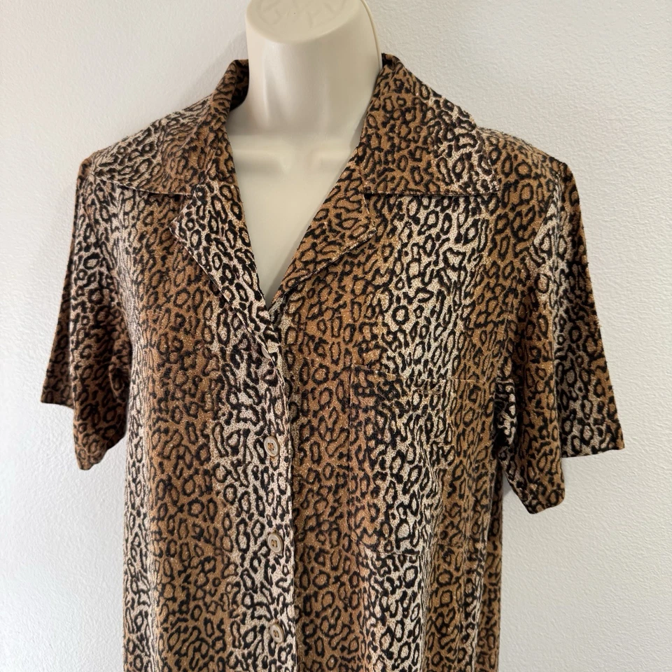 Maxi Vestido De Colección Y2K Años 90 Nick & Sarah S Leopardo 100% Seda Cruda Grunge Punk Foto 2 de 4