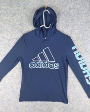 Adidas Long Sleeve T-Shirt Hoodie Boys/Girls Large 14-16 Blue 17x25