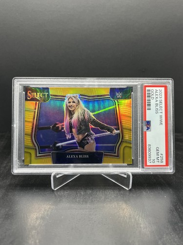 2023 Panini Select WWE Alexa Bliss Ringside Gold 10/10 PSA 10 #258 Bookend