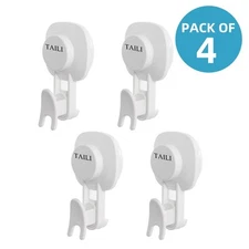 TAILI 4 Suction Cup Hooks for Shower Bathroom towel heavy duty Waterproof hanger