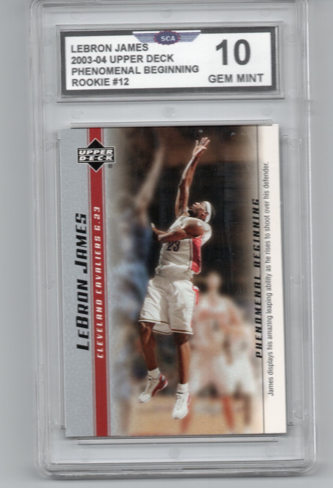2003-04 UPPER DECK PHENOMENAL BEGINNING LEBRON JAMES ROOKIE CARD #12