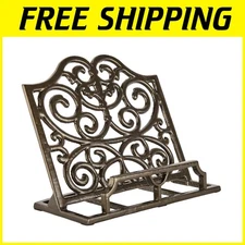 Classic Coffee Gold Recipe Book Holder, Cast Iron