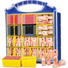 240PCS Battery Cable Ends Kit,120PCS AWG 8 6 4 2 0 00 240 PCS Bare Copper