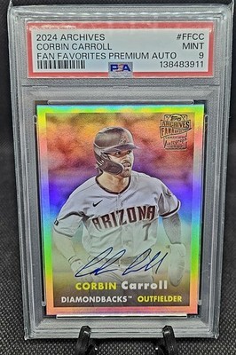 2024 Topps Archives - Fan Favorites Premium Auto Corbin Carroll #FFCC /99 PSA 9