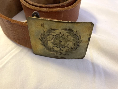 Spanish Civil War Army Brown Belt and Brass Belt Plate Buckle
