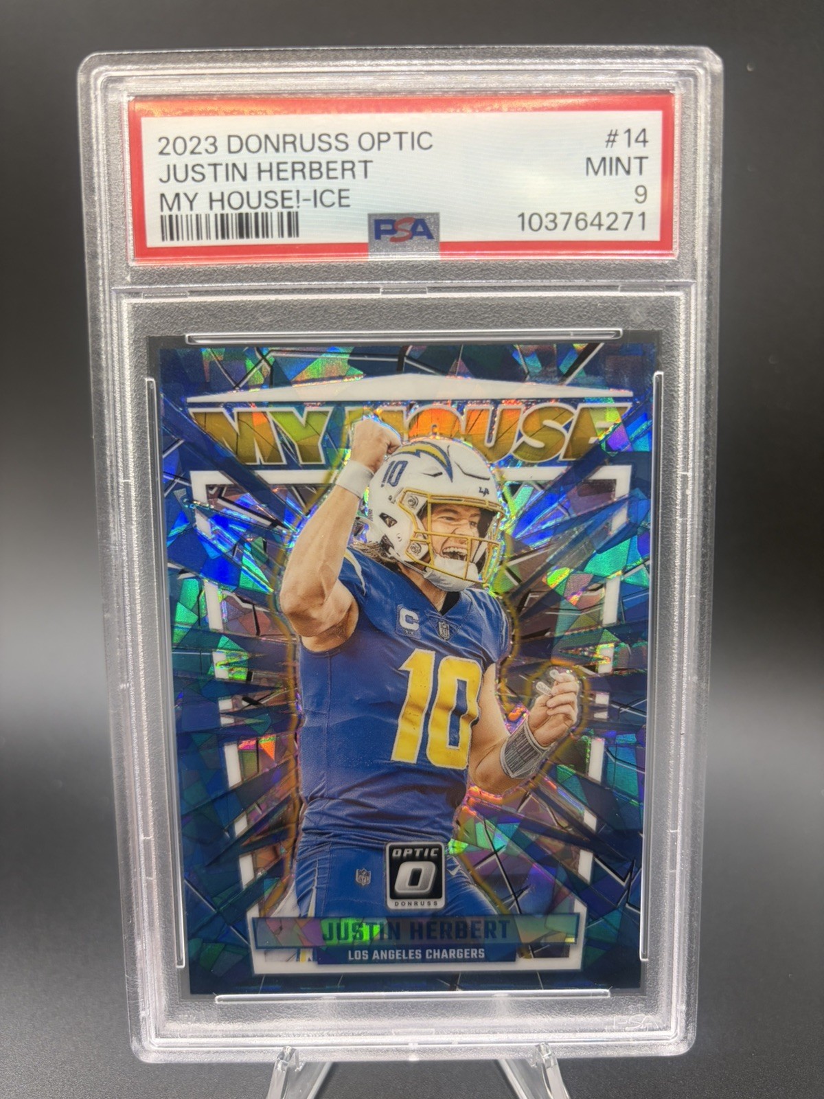 JERSEY MATCH! 2023 DONRUSS OPTIC MY HOUSE ICE JUSTIN HERBERT #10/15