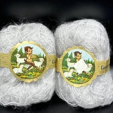 Vintage Rare Contessa Italian Mohair Yarn Gray #1 color Lot 2 Skeins x 40g