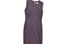 Calvin Klein Women's Purple Sheath Dress Size 2 with Gold Zipper Polyester