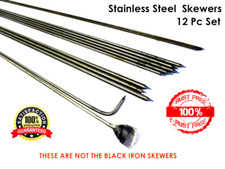 Tandoor Skewers Stainless Steel Sheeks Kebab Seekhs Pack 12pcs Set Tandoori Naan