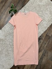 J.crew Small Peachy Pink Short Sleeve 100% Cotton Popover T-Shirt Mini Dress