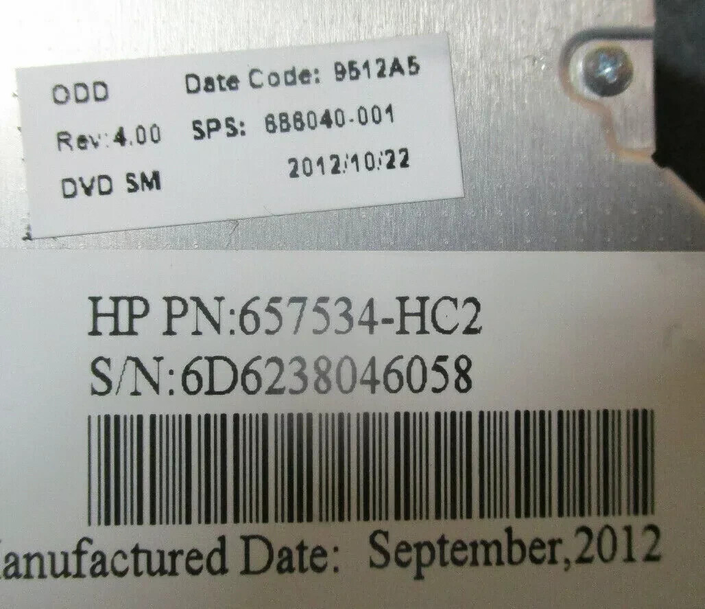 hp 657534-HC2 686040-001 PLDS DS-8A8SH DVD/CD REWRITABLE