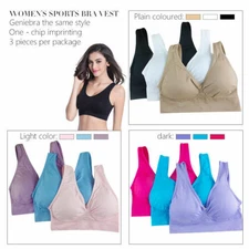 PACK OF 3 Genie Bra Bra Seamless Stretch Comfort Sports Top Shapewear Vest Lot