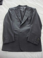 SCABAL FABRIC SUPER 130'S DARK SOLID GRAY SUIT BESPOKE