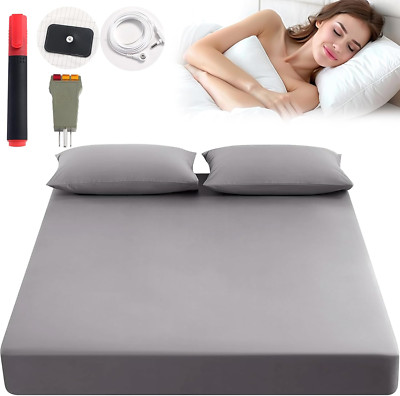 Grounding King Fitted Sheets - 90% Organic Cotton & Silver Fiber for Better Slee