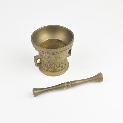 Mortar And Tappet Brass - Solid - Vintage Mortar Pestle 743g - Picture 3 of 4