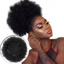 Women Fashion Hair African Fluffy Curly Bun Afro Puff Hair Bun