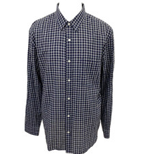 7 For All Mankind Slim Fit Men's Size XL Blue Check Long Sleeve Casual Shirt