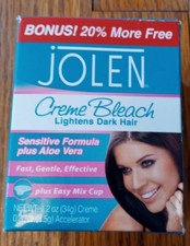 Face Dark Hair Lightener Jolen Creme Bleach Sensitive Formula Aloe Vera 1.2 oz