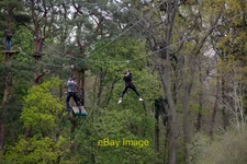Photo 12x8 Zip wire at Coombe Abbey Two boys hurtle along the 200 metre du c2021
