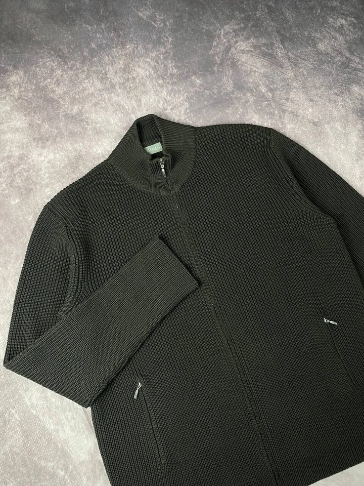 Suéter masculino ALLEGRI Milano 100% lã 58 XL XXL marrom feito na Itália - Imagem 3 de 4