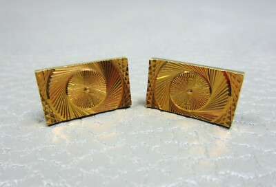 Contemporary Spirograph Geometric Yellow Gold Plated Cuff Links 