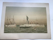 Frederick Cozzens Chromolithograph Plate 19 Statue of Liberty Background