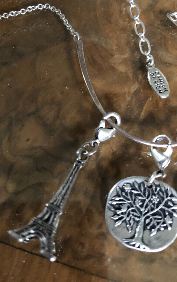 COLLAR PORTA DIJES DANÉS PEREGRINO Dinamarca DE COLECCIÓN más DIJES Tono Plata Foto 4 de 4