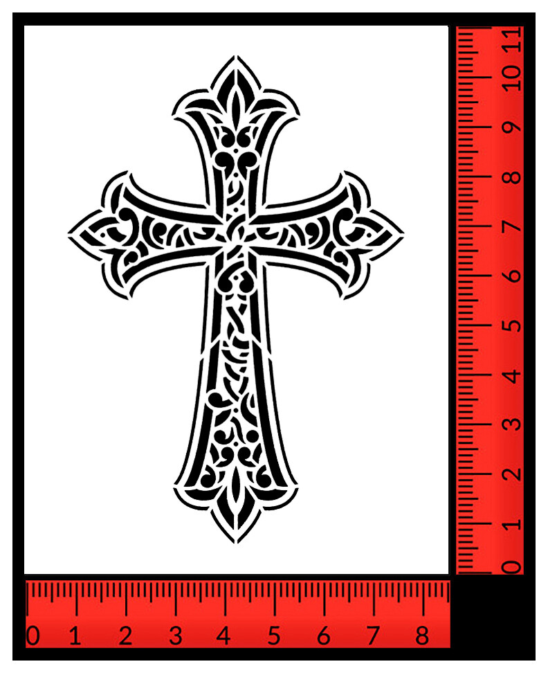 Detailed Celtic Christian Christmas Easter Cross 8.5 detailed-celtic-christian-christmas-easter-cross-8-5-x11-custom-stencil-ebay