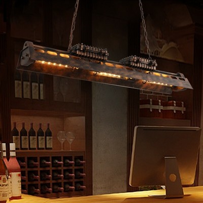 Industrial Loft Linear Pendant Light Dining Pool Light Fixture Hanging Lamp