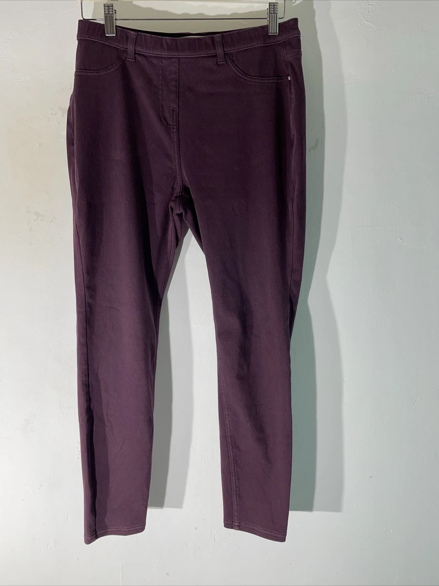 Womens Next Uk 14 Burgundy Jersey Denim Leggings Jeggings Stretch Trousers