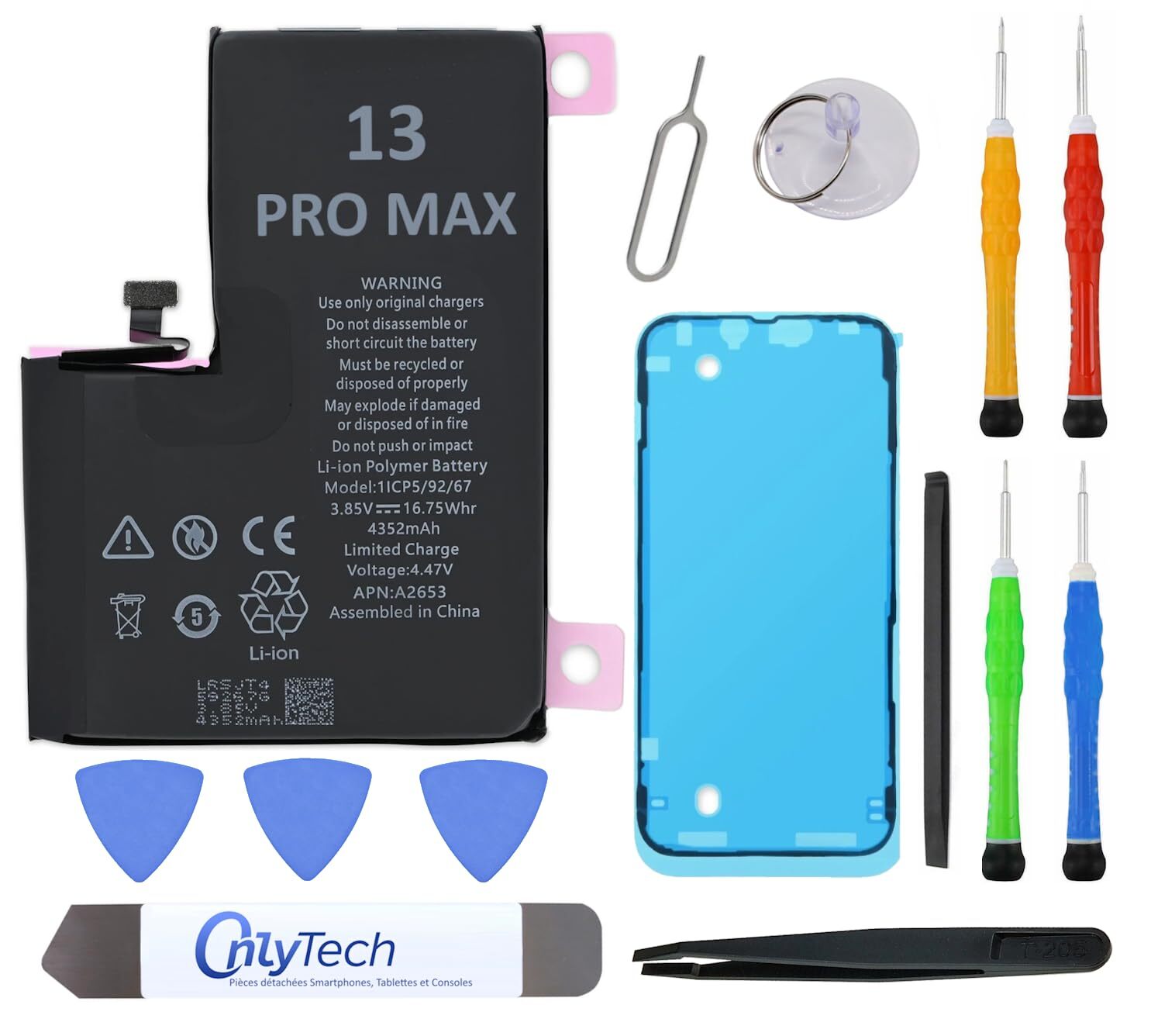 OnlyTech Batteria di ricambio premium per iPhone 13 Pro Max - 4352 mAh, (z1V)