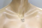 925 Sterling Silver .10ct diamond Double Butterfly pendant necklace 5.9g 18" — photo 7