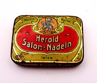 Herold Salon Nadeln - alte Blechschachtel/ Blechdose mit Nadeln
