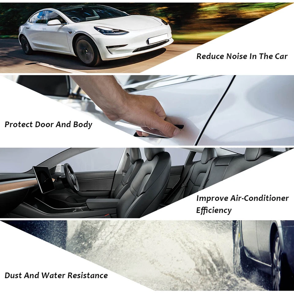 Car Door Seal Kit Soundproof Rubber Weather Draft Seal Strip For Infiniti QX70 - image 2 of 4