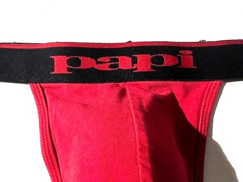 PAPI Mens Red Thong Cotton Spandex String Underwear sz M #201 - Picture 6 of 13